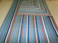 Striped Fabric in Blue, Brown, Pink White. Blend 36 x 45. SEE NOTE. N24-1297
