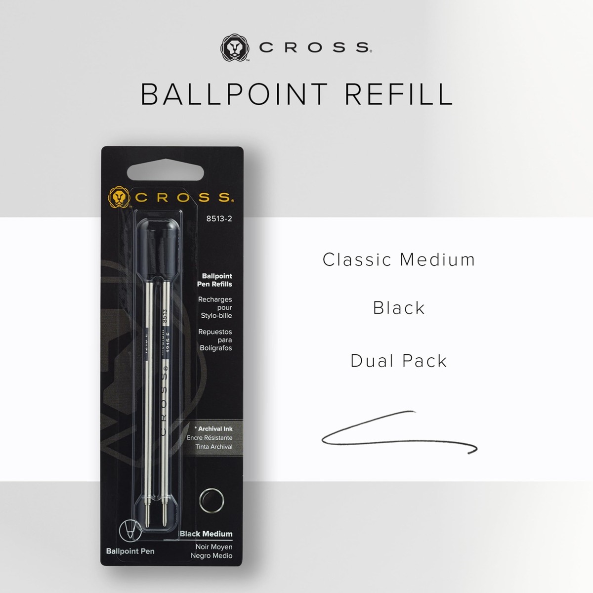 Cross 8513-2 Ballpoint Pen Refill Black (2 Pack) for sale online