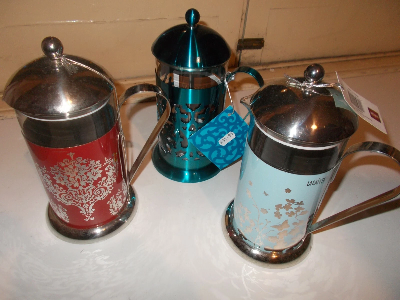 La Cafetiere Decorative Metal Cafetieres 8 Cup {1 Litre} Choice of Colours