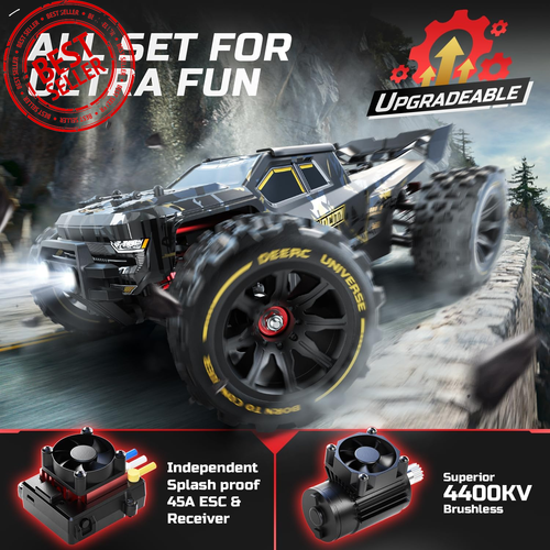1:14 Brushless RC Car – 50+ MPH 4x4 Waterproof Truck w/ 2 Lipo Batteries - Picture 5 of 12
