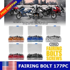 Motorcycle Complete Fairing Bolts Kit Bodywork Screws Nuts Set Black/Red/Silver