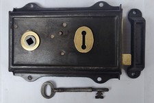Reclaimed  DH Steel Rim Lock/Latch with Keep & Key - Multi Available