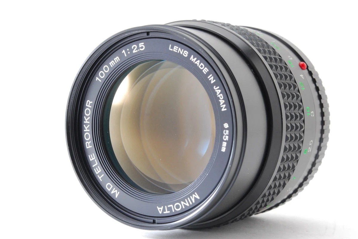Minolta MD Camera Lenses 100mm Focal f/2.5 Maximum Aperture for