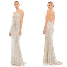 Mac Duggal Shimmering Sequined Fitted Full-Length Gown Dress Size 2 NWT 26269I