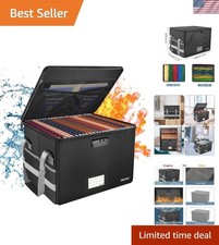 Fireproof Document Box with Lock - Portable Organizer for Legal  Letter Files