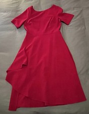 Eliza J Red Ruffle A-Line Long Dress Short Sleeve Size 10