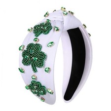 MOLOCH St.Patrick's Day Headband for Women St.Patrick's Day Beaded Shamrock