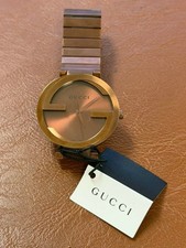 Gucci Interlocking XL PVD 42mm Steel Brown Dial Men Quartz Watch YA133211 NEW
