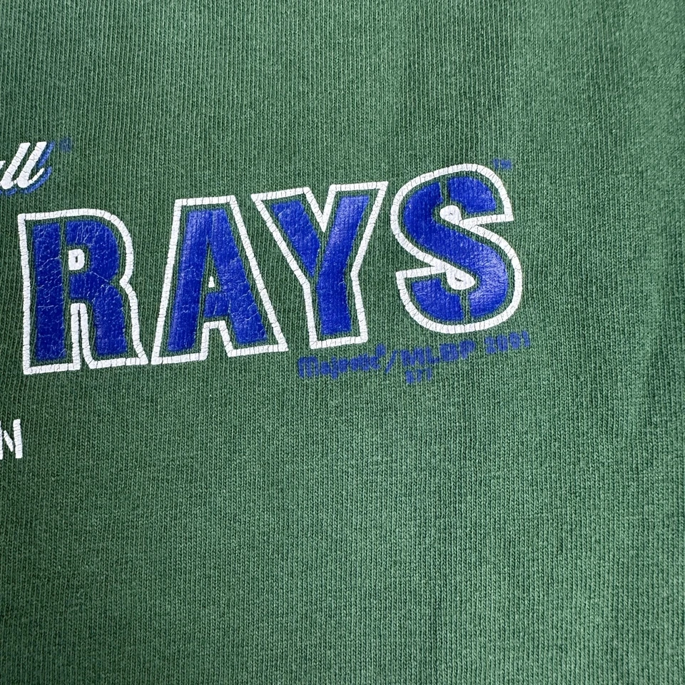 VTG Tampa Bay Rays Shirt Mens XL Green MLB Baseball Graphic Authentic Collection - Image 4 of 4