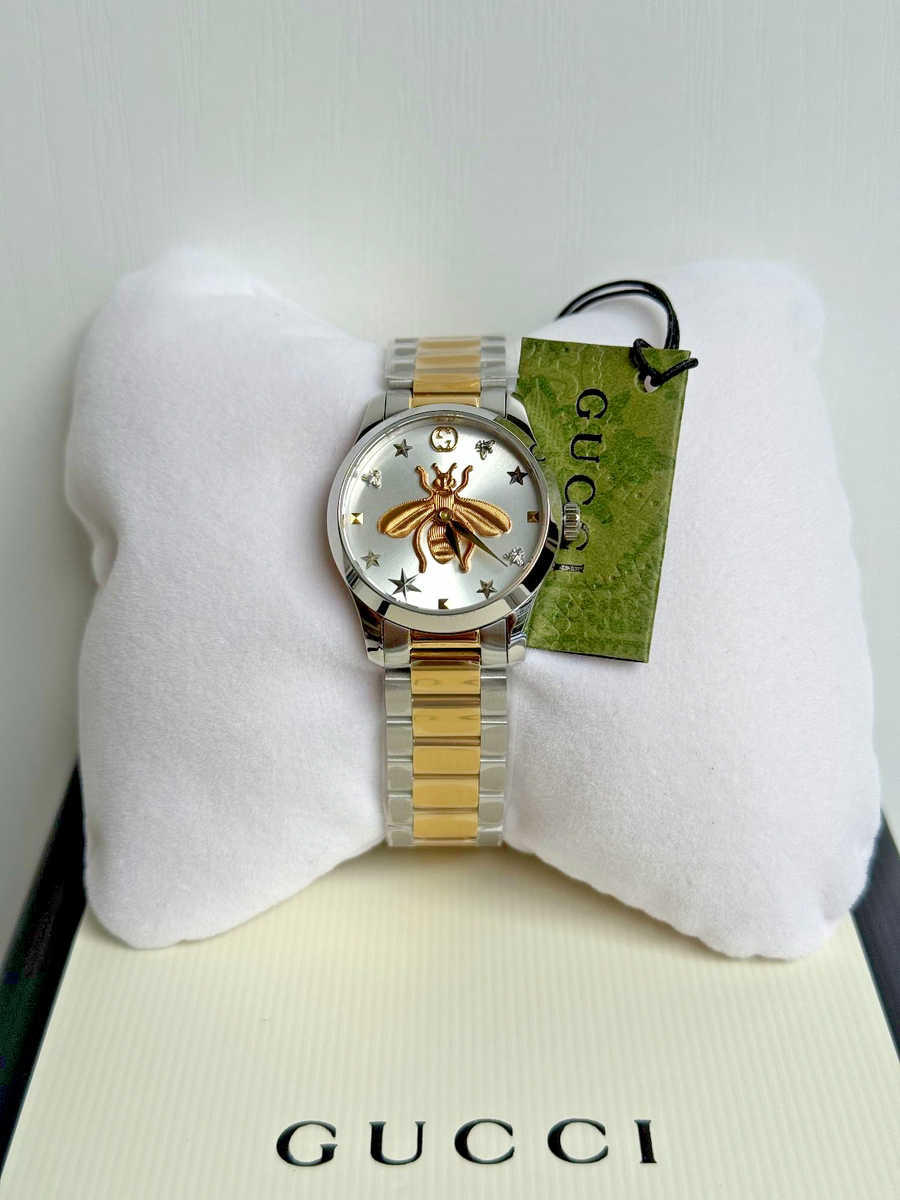 GUCCI Gucci G Timeless Silver Dial Two Tone Steel Strap Watch