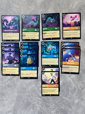 #ad Lorcana Little Mermaid Lot 17x Triton Prince Eric Flounder Sebastian NM Amber $6.99