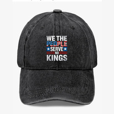 We the People Serve No Kings Patriotic Hat Vintage Washed Baseball Dad Cap