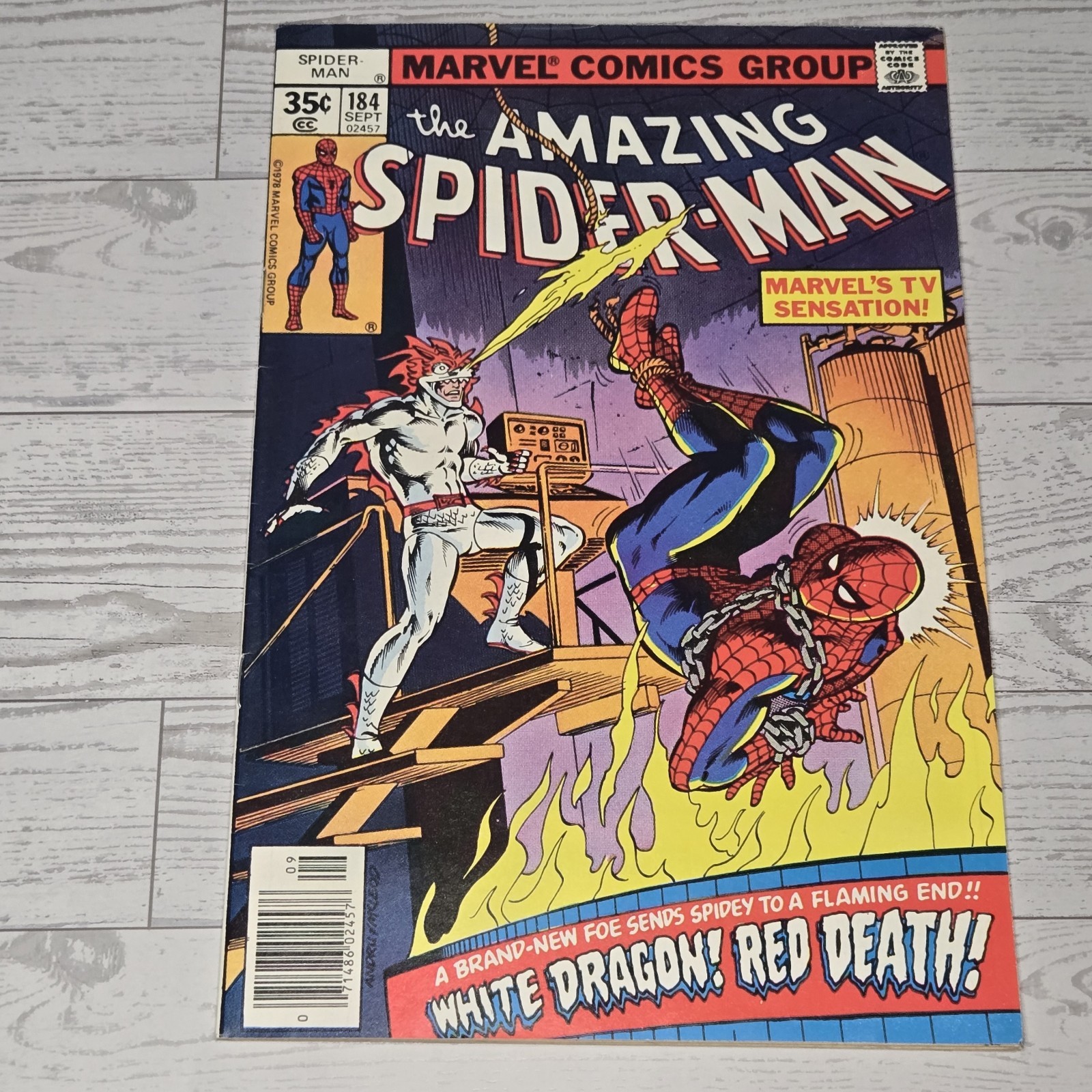 The Amazing Spider-Man #184 Marvel Comics Sept  1978 1st App White Dragon FN/VF 