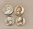 🔥Washington Quarters 1956D, 1958D, 1954, 1953S     Silver 25C Coins  (Q)  NICE!