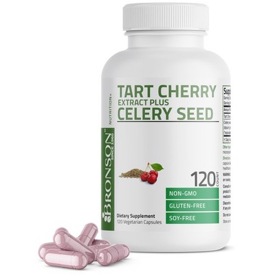 Bronson Tart Cherry Extract + Celery Seed Capsules - 120 Count (Pack of 1) 