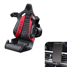 Car Air Vent Phone Mount Carbon Fiber Racer Seat 360 Rotatable Secure Red 1PC