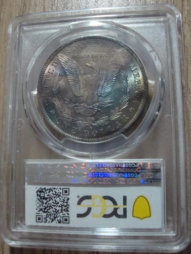 1884-O Morgan Silver Dollar - PCGS MS64/CAC  End of Roll Reverse Rainbow Toning