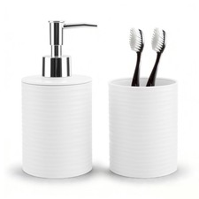 2 Piece Bathroom Accessory Set, Bathroom Accessories Set Include Soap Dispens...