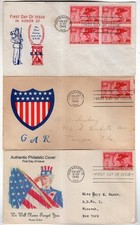 3 GAR First Day Covers 1949.