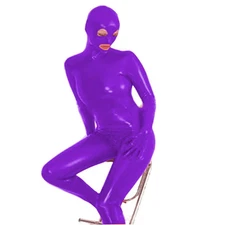 Masked Full Body One-piece Tights Shiny Metallic Catsuit Sexy Cosplay Costumes