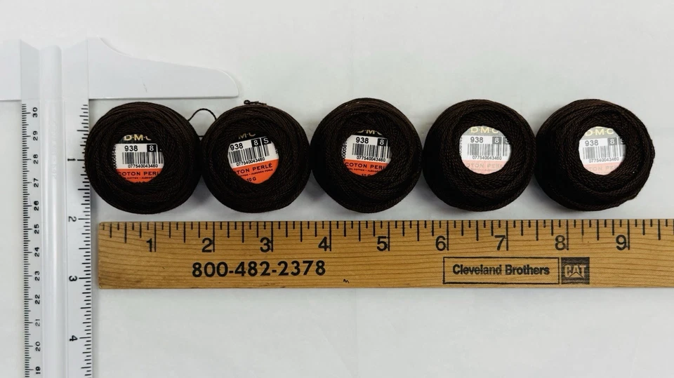 Lote de 5 Bolas DMC Algodón Perla Perla Hilo Talla 8 Ultra Oscuro Café Marrón 938 Foto 4 de 4