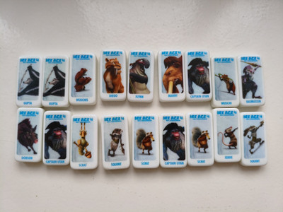 Real Ice Age 4 Domino Fieber Sammelsteine mit 18 Dominosteinen