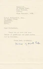 Letter Signed by Lord Fraser of North Cape GCB, KBE  WW1 Veteran Gallipoli Campa