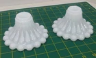 Vintage Pair ANCHOR HOCKING Boopie Milk White Glass Candle Holders