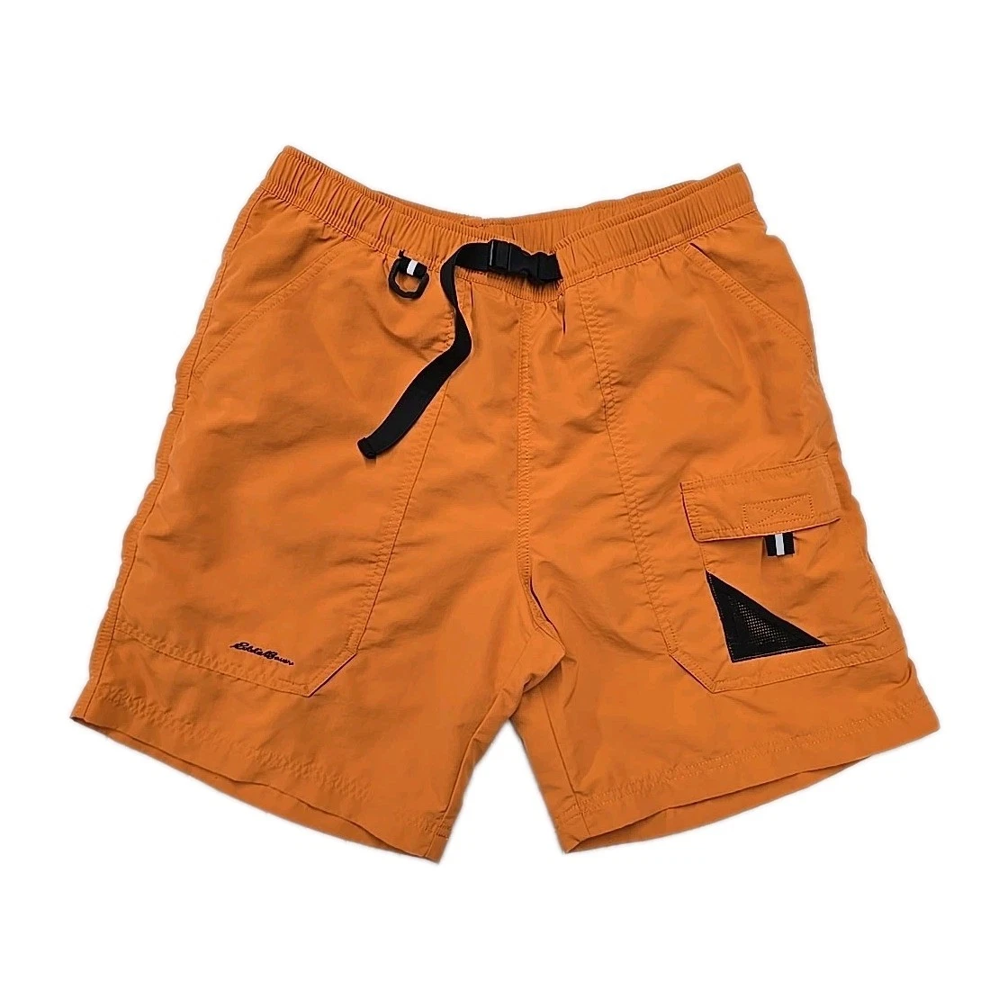 Eddie Bauer Floatilla 2.0 Shorts Men M Orange Nylon Hiking Swim Belted Casual