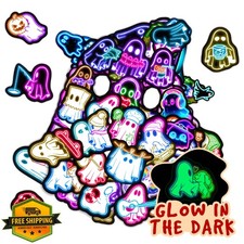 70 Pcs Neon Halloween Stickers Glow in Dark Waterproof