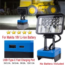 2800LM LED Work Light For Makita 18V Li-Ion Battery w/USB Emergency Floodlight