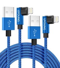 90 Degree iPhone Charger Apple MFi Certified Lightning Cable 6 FT, 2 Pack