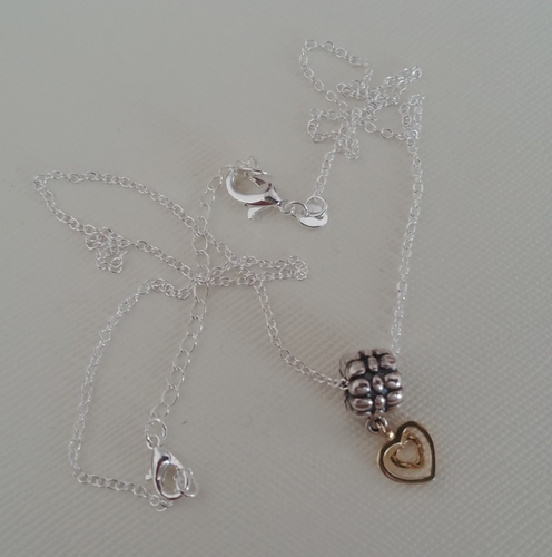 Pandora Sterling Silver Gold Hearts 3D Clip Charm Pendant Bead Necklace 18/20 - Picture 20 of 23