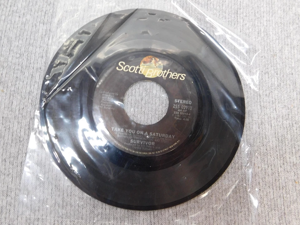 Винтажная виниловая пластинка Survivor 45 об/мин Eye Of The Tiger Take You On Saturday 1982 - Изображение 3 из 4