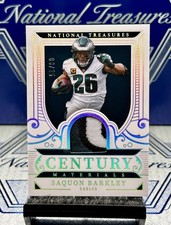 2025 National Treasures Saquon Barkley Silver Holo Century Materials,SSP/25🔥🦅
