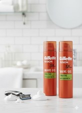 2× Gillette Fusion Shave Gel Sensitive 200ml Each Pack of 2 27.55 per litre