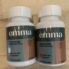 2x Emma Relief Supplement Keto for Gut Bloating 120 Capsules total - Exp 02/2026