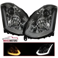 Smoke Projector Headlights Fits 2003-2007 Infiniti G35 w/ Sequential LED Signal