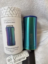 BrüMate Hopsulator Slim Can Cooler 12 oz  ~ RAINBOW TITANIUM ~ New in Box  💜