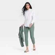 A New Day Womens High-Rise Slim Fit Ankle Pants Sage Green Trousers Size 6