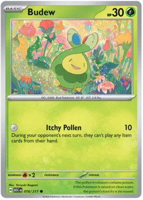 Pokemon Budew 16 / 217 Ascended Heroes Reverse Holo