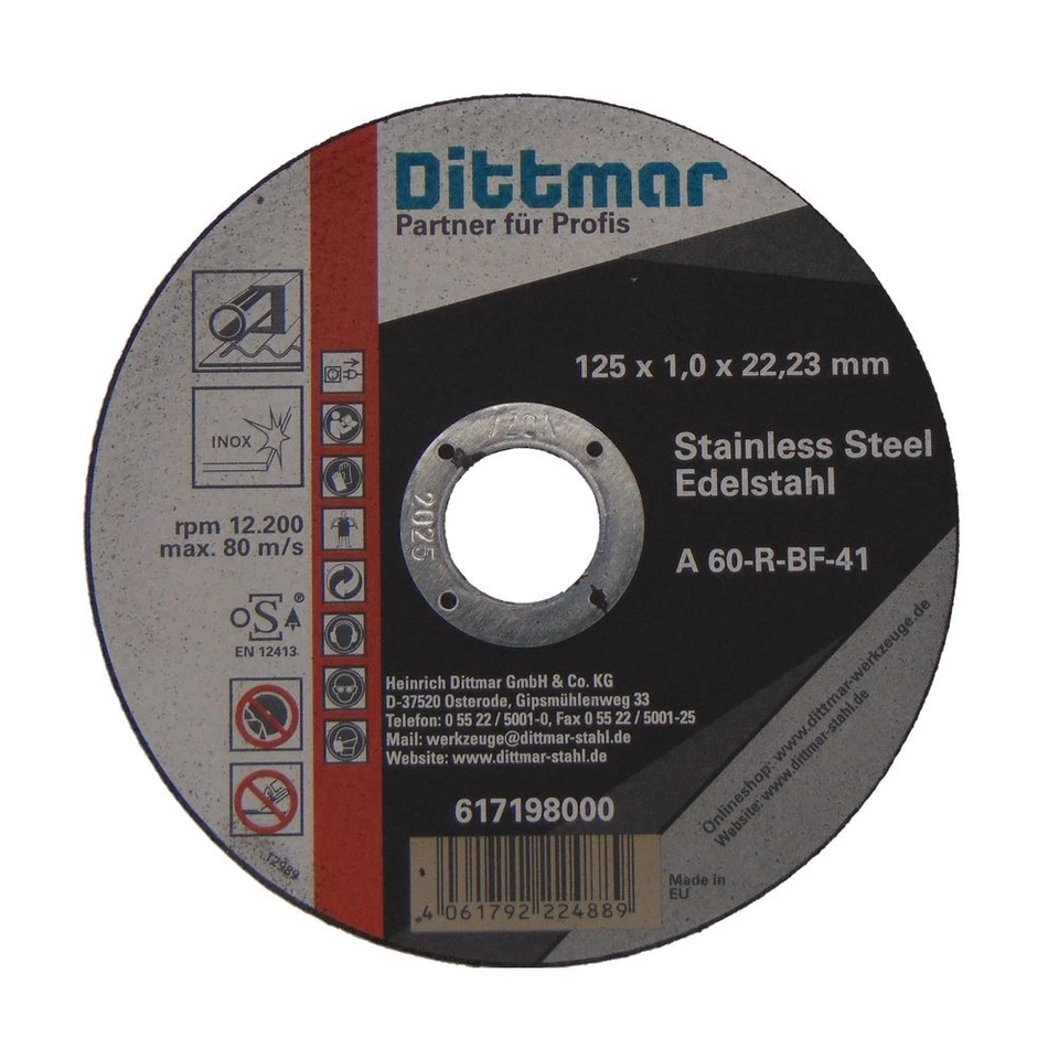 Metabo Novorapid 125x1,0x22,23 Inox, Dittmar-Label, 617198000