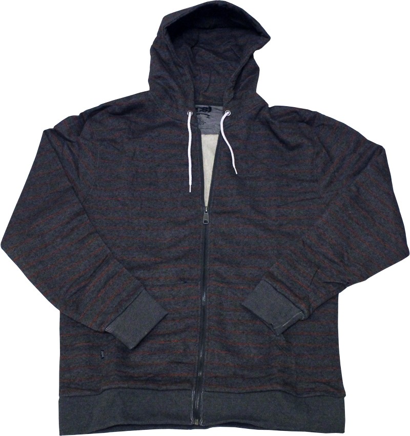 Hoodie Vapor Stripe Stash Pocket Zip Charcoal
