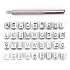 Capital Letters and Numbers Stamp Set, 1/4  / 6mm Alphabet Stamp Tools Set Le...