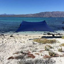 Neso Grande Beach Tent w/ Sand Anchors, Portable Sun Shade Shelter (Navy) NEW