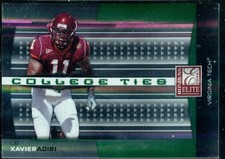 2008 Donruss Elite College Ties Green #16 Xavier Adibi Card Rookie RC /800. rookie card picture