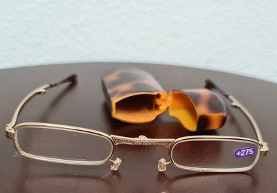 Compact Special Fold Reading Glasses 600 Pewter +2.75 60mm w/animal print case