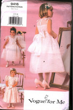 9416 Vogue Vintage SEWING Pattern 1990s Girls Flower Girl Dress Easter Party FF
