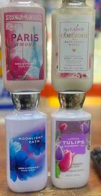 Bath&Body Works,Moonlight Path, Tulips, Paris Amour,Gingham Gorgeous Lotion 4pcs