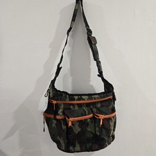 Diaper Dude Camouflage Messenger Bag Orange Zippers Adjustable Strap